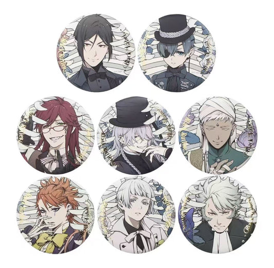 [Black Butler] Black Label Bone&Flower Collection Can Badge