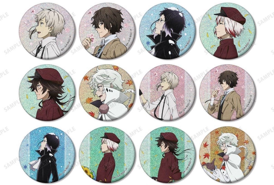 [Bungo Stray Dogs] Newly Illustrated Seasonal Progress Holographic Can Badge Collection
