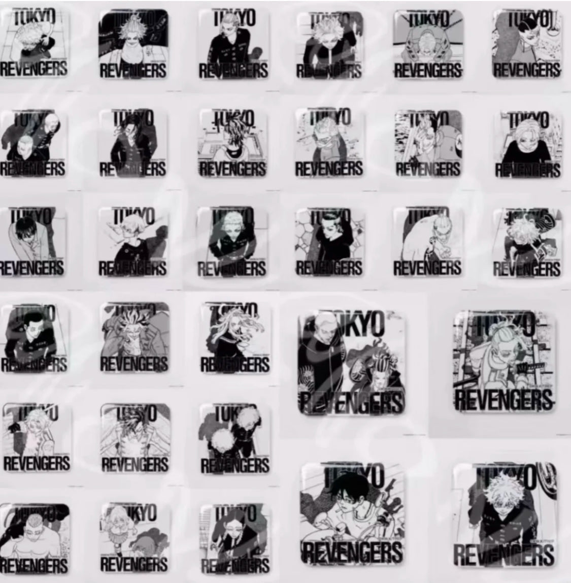 [Tokyo Revengers] Black and White Square Badge Collection
